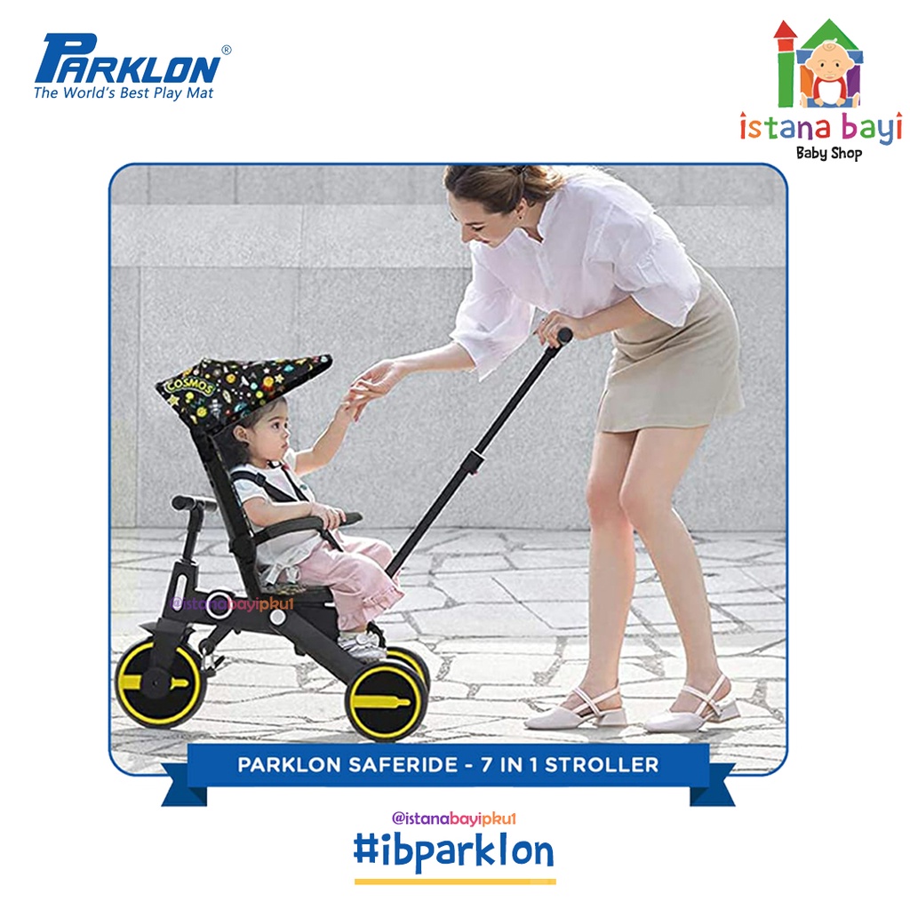 Parklon Saferide 7in1 Smart Folding Trike - Stroller Bayi / Kereta Dorong Bayi