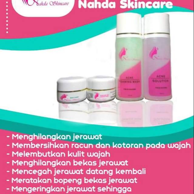 Cream glowing nahda skincare paket acne
