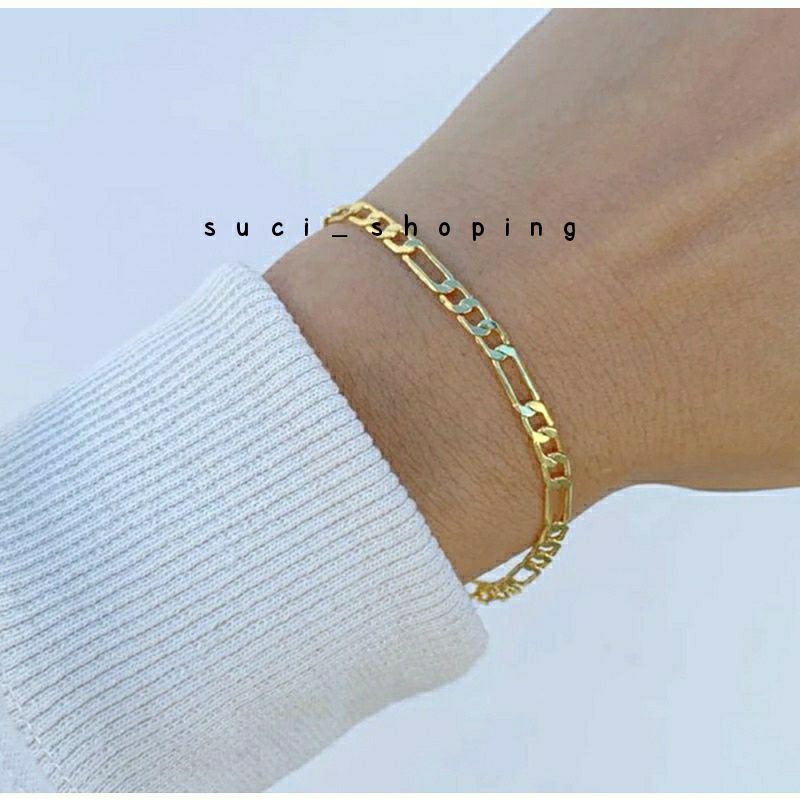 GELANG RANTAI GOLD SIMPLE TITANIUM PRIA DAN WANITA