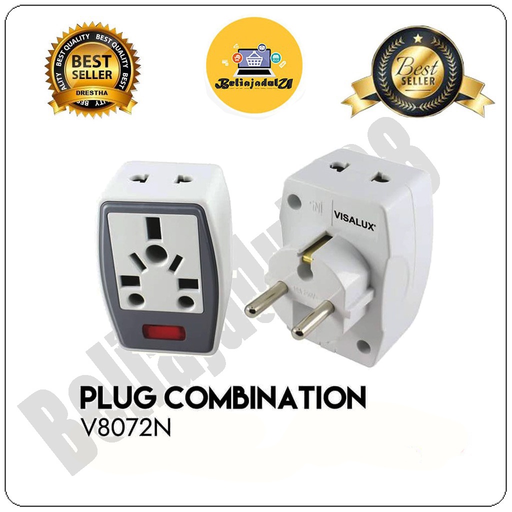 Beliajadulu88 Colokan Steker Serbaguna PLUG COMBINATION / Multi Fungsi/ Colokan Listrik T Visalux V8072N