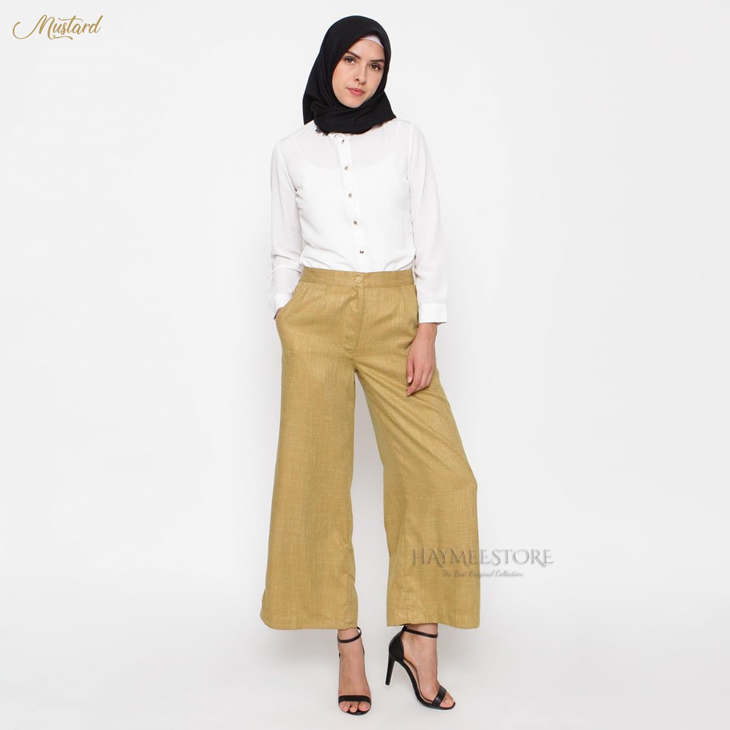 HaymeeStore Celana  Kulot  Casual Wanita Bawahan Kulot  