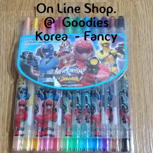 

Crayon Puter 12 Warna Power Rangers ORI KOREA Ready Stock