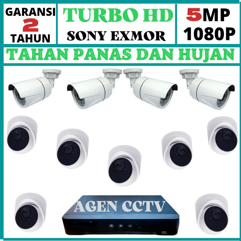 PAKET CCTV 16 CHANNEL 11 KAMERA 5MP 1080P TURBO HD IR SONY EXMOR