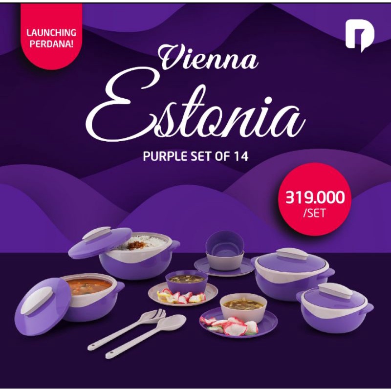 Vienna Estonia Set of 14 Purple/prasmanan/wadah saji/kado ungu/perlengkapan makan/kado pernikahan