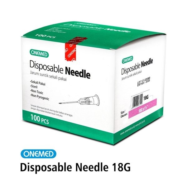 ONEMED needle 18G x 1,5 inch Isi 100pcs