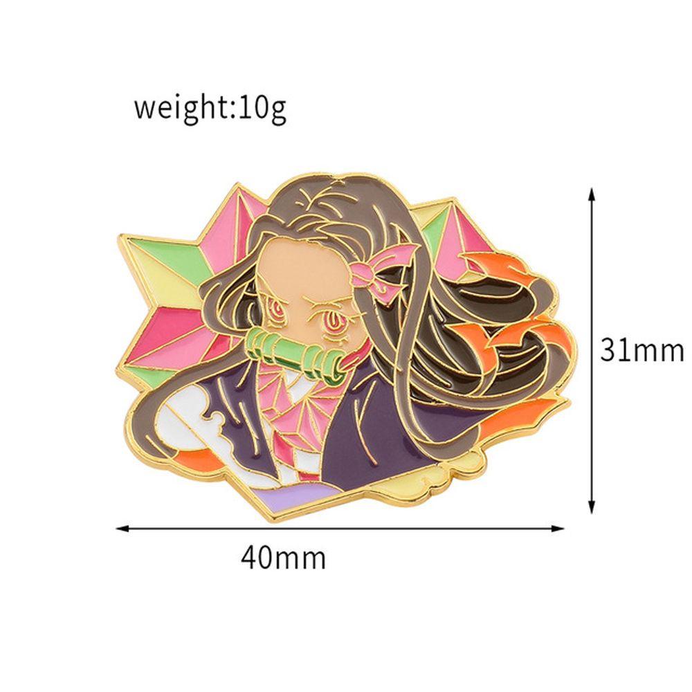 Agustina Demon Slayer Lapel Pin Ransel Hadiah Jaket Pin Pakaian Dekorasi Kartun Decor Badge Anime Badge