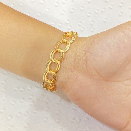 Gelang Rantai Polos Lapis Emas Aksesoris Perhiasan Wanita GLE63 Gelang Tangan Wanita