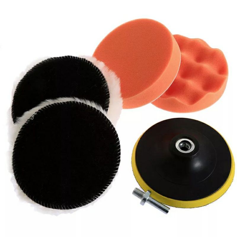 5 Inch Paket Polishing Busa Poles Pad Set 5 inch Wol Busa Buff Sponge Bor Listrik cordless gerinda