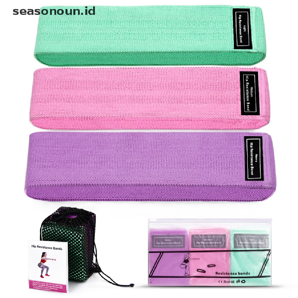 (seasonoun) Set Resistance Band / Tali Resisten Untuk Latihan Kaki / Pantat Wanita