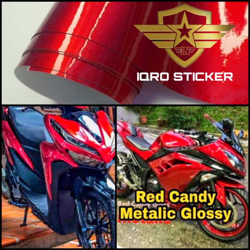 SKOTLET MERAH METALIK CANDY GLOSSY merk maxdecal
