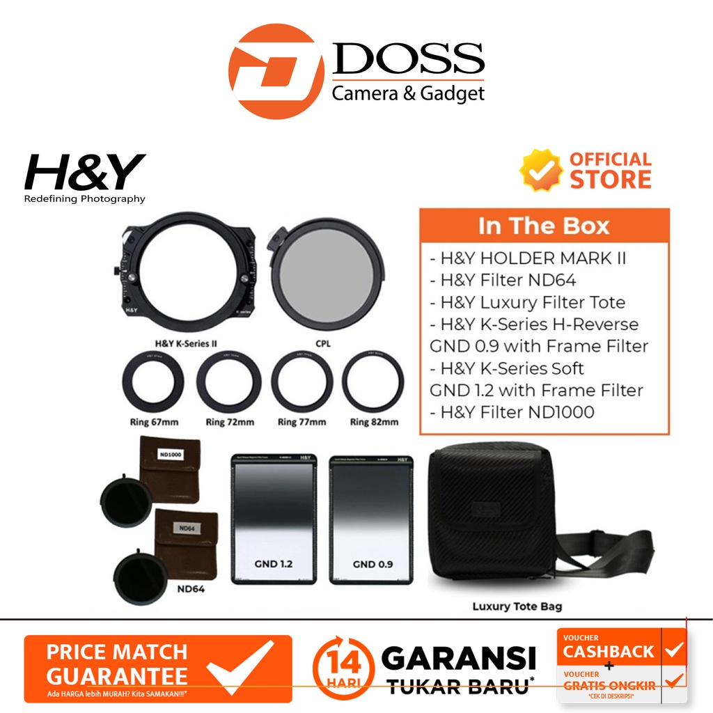 PAKET H&Y HOLDER MARK II WITH REVERSE GND 0.9 & SOFT GND 1.2 FRAME FILTER