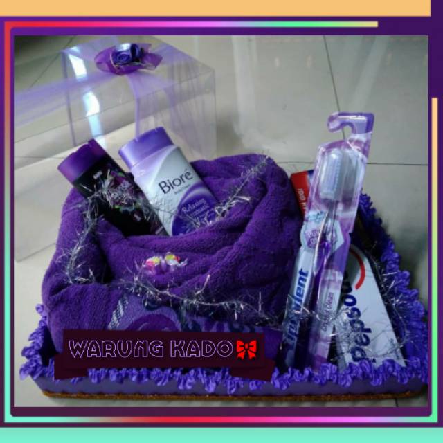 Parcel Seserahan Ungu Hantaran Nikah Perlengkapan Mandi Serba Ungu