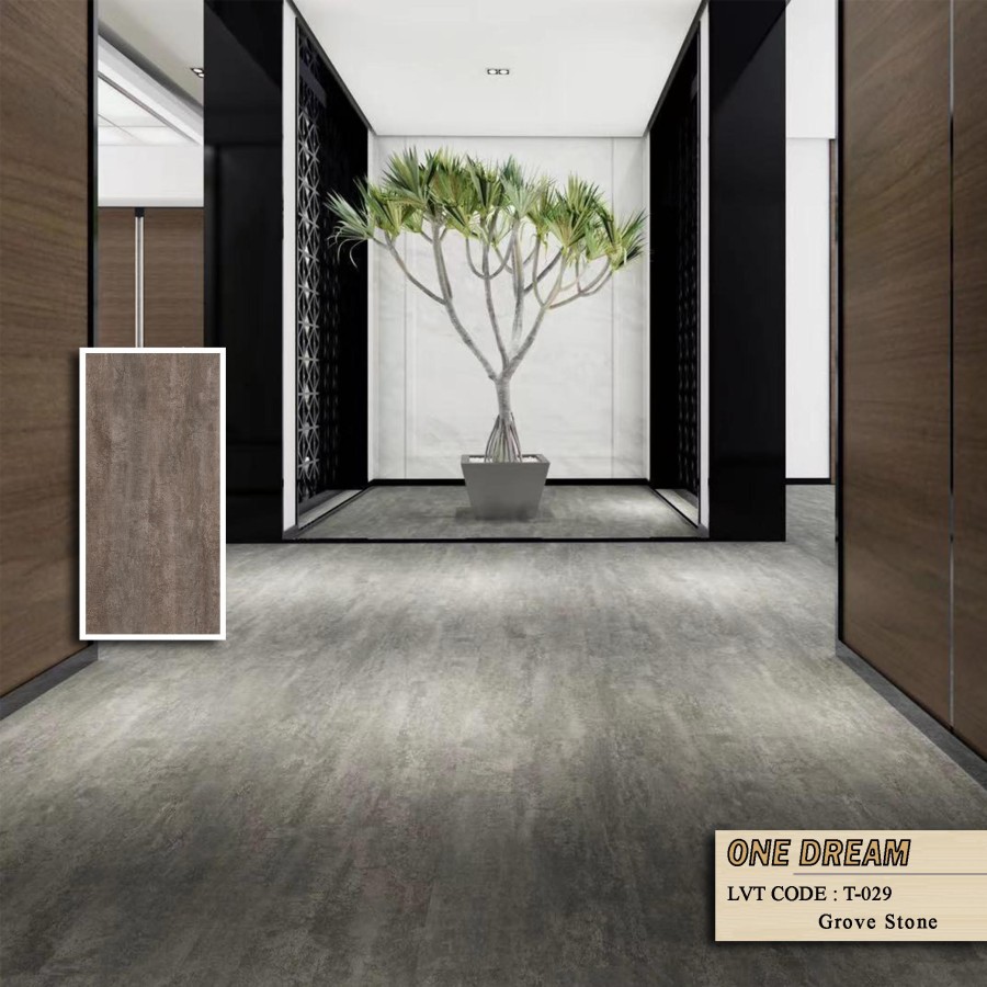 Vinyl Lantai Motif Semen Dream Floor Tebal 3mm T-029 / Lantai Vinyl Plank Motif Marmer Murah