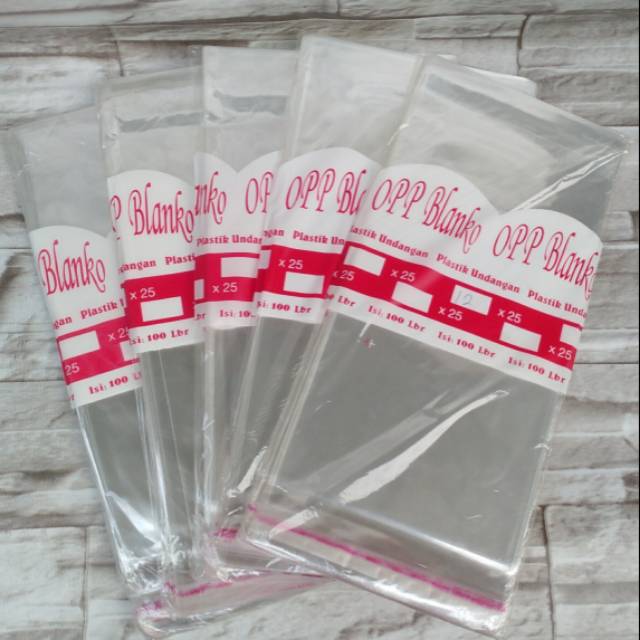 10 x 25cm Plastik Undangan Lem OPP Blanko Tipis 100 lembar 10 x 25cm Plastik Undangan Lem OPP Blanko Tipis 100 lembar