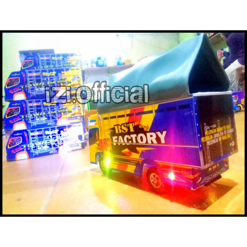 MINIATUR TRUK OLENG MINIATUR ANTI GOSIP MURAH FULL LAMPU TERPAL RODA KAYU