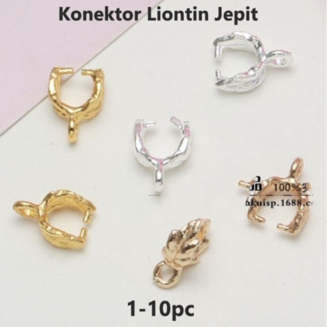 Konektor Liontin Jepit Daun, Harga/1-10pc