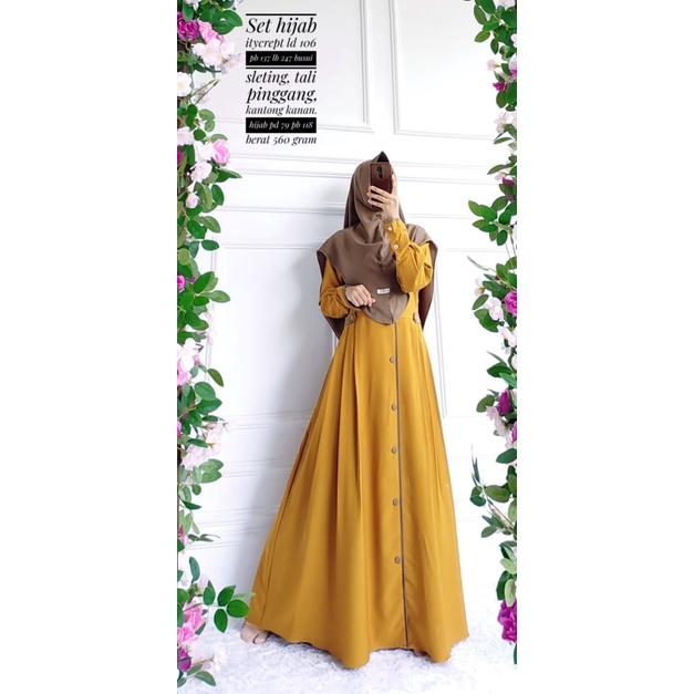 Gamis sintia Mutia Berkah set dan SKD set itycrepe bukan aku karissa ORI berkah asli itycrepe
