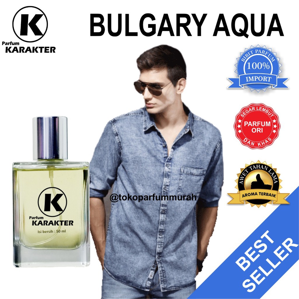 Bisa Cod | Parfum Cowok Bvlgary Aqua  Bibit Parfum Import Wangi &amp; Tahan Lama  Kemasan 100ml