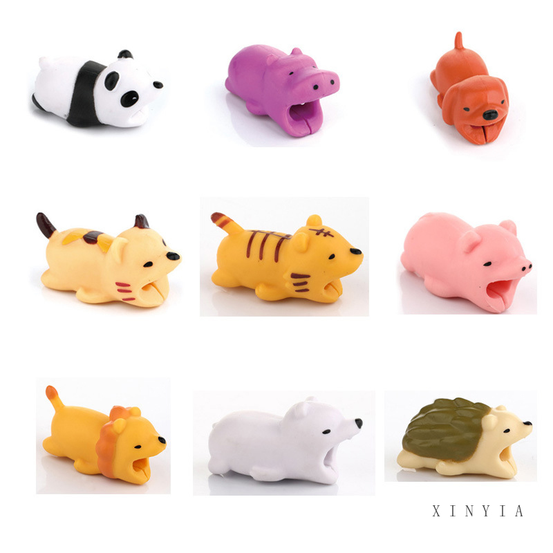 Cover Pelindung Kabel Data / Charger Usb Bentuk Kartun Hewan Bahan Silikon