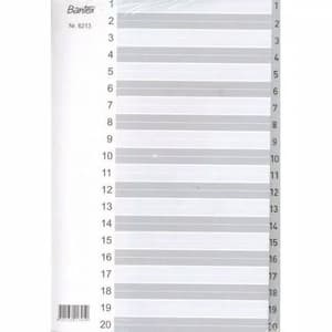 Bantex Numerical Indexes A4 20 Pages (1-20 index) #6213 05