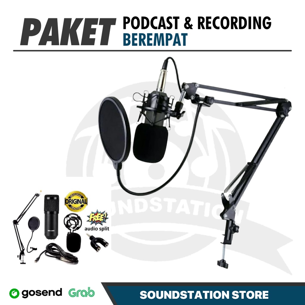 Paket Podcast 4 Orang Murah Bergaransi Original Mic BM-800 | BM800-3