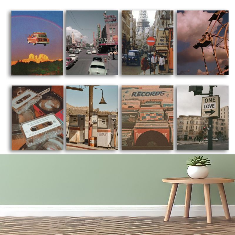 Poster kayu retro classic aesthetic vintage - poster vintage