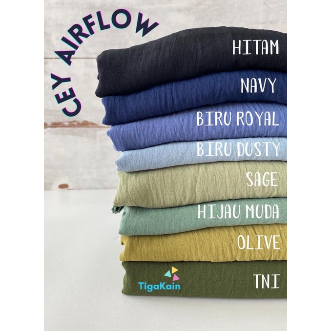 1 Meter Kain CEY Airflow Crinkle Bahan CEY Crinkle Stretch Premium