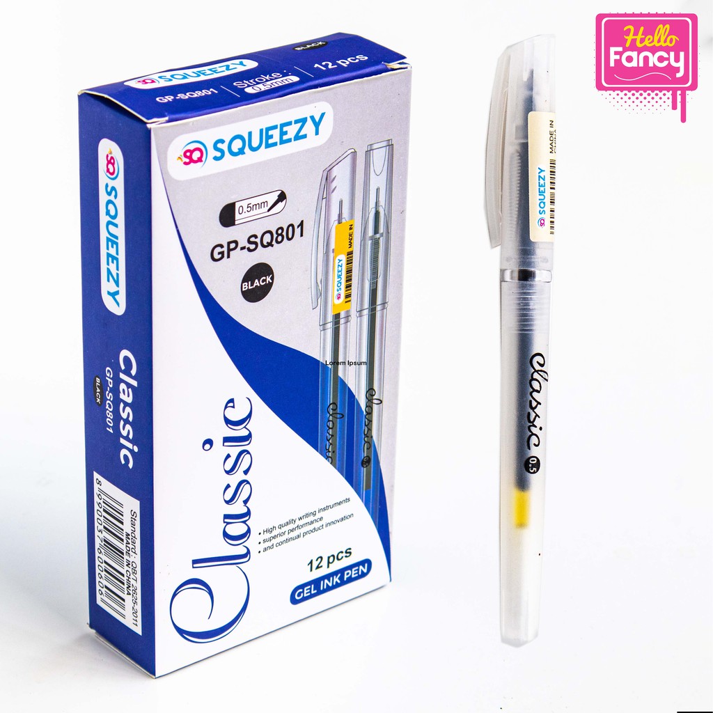 

Pulpen SQUEEZY Gel Pen 0.5 MM isi 12 / 0.5 MM / Pena / GP-SQ801