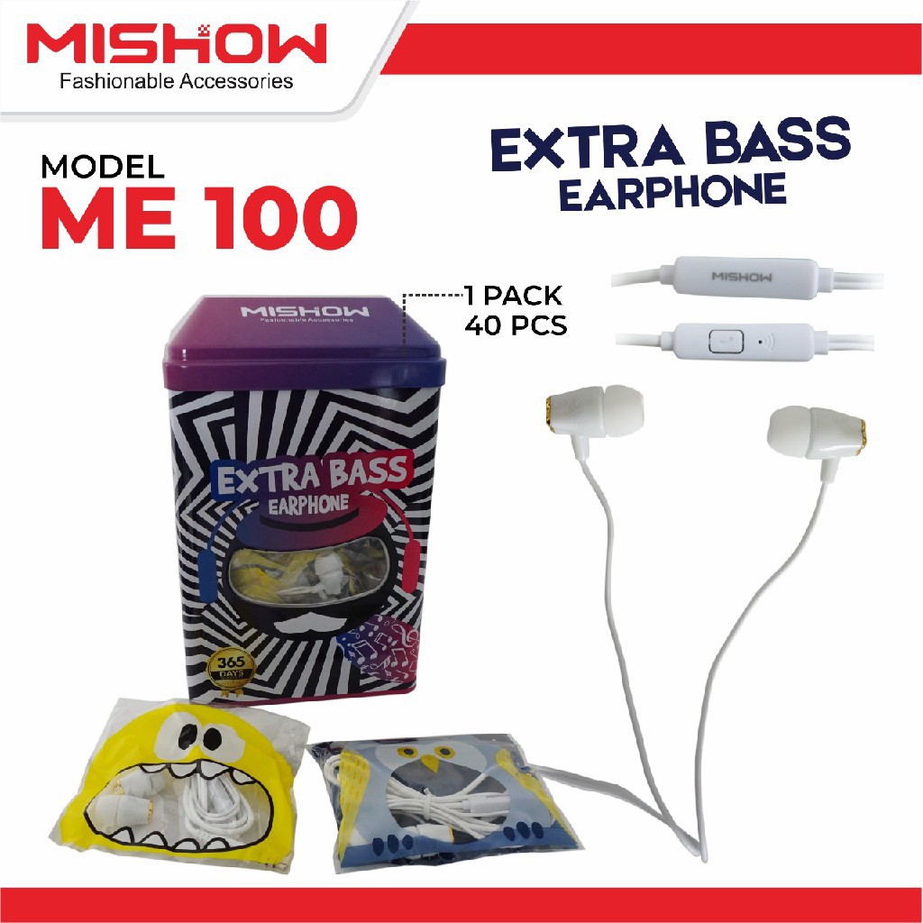 Earphone MISHOW ME100 ADVANCE Extra Bass Headset Handsfree With Mic