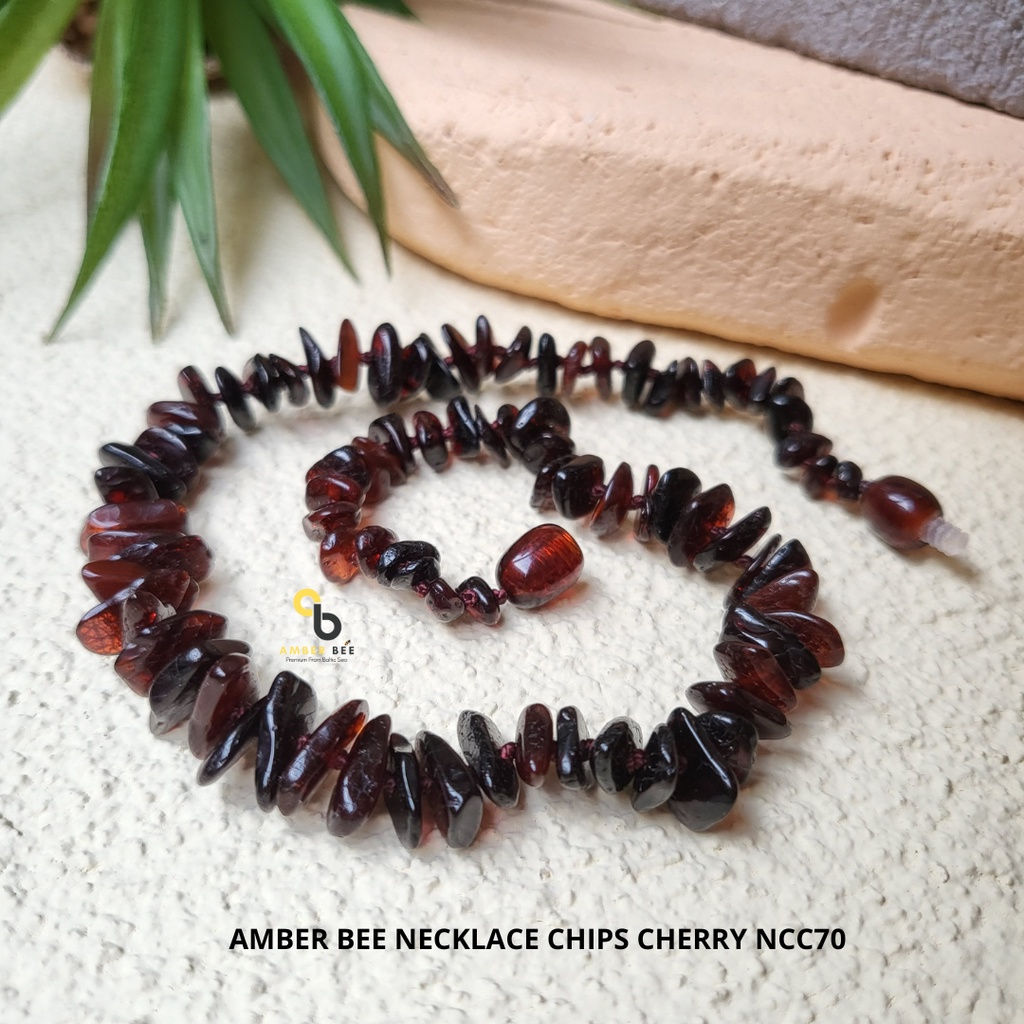 Kalung Amber Anak Glossy Cherry Chips NGCC70 By Amber Bee