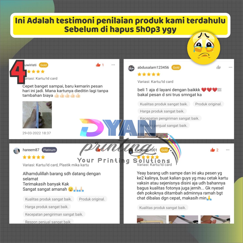 CETAK BERBAGAI MACAM KARTU &amp; ID CARD ANTI LUNTUR BAHAN PVC CARD