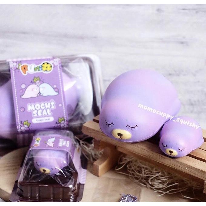 PROMO SQUISHY LICENSED big mochi seal grape by punimaru (jumbo size) ---Terbaru---