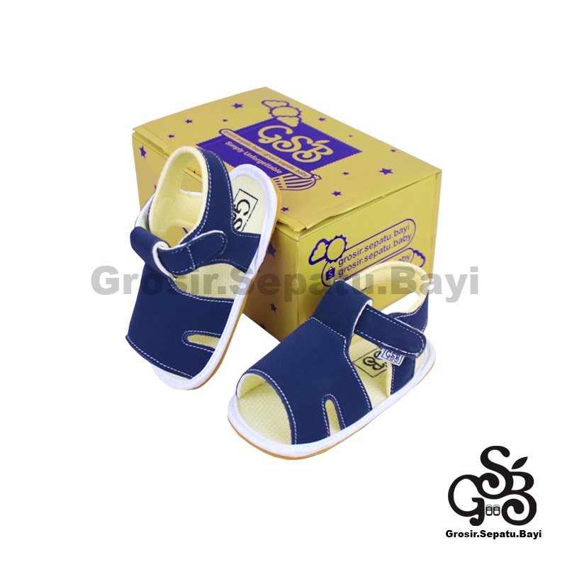 sendal bayi sepatu bayi sandal bayi  laki laki perempuan prewalker bayi  umur 2 - 12 bulan model casual S02 polos NAVY ringan fleksibel &amp; Anti Slip