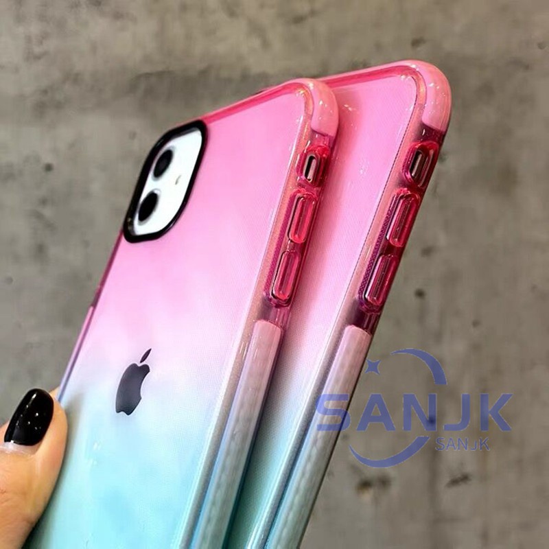 Casing Silikon Iphone 13 Pro Max 13 12 11 Pro Max Xs Max 7 8 Plus X Xr Xs Max 12mini Warna Gradasi Transparan