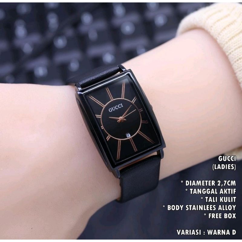 Jam Tangan Wanita Kulit Terlaris Persegi Panjang Leather Strap