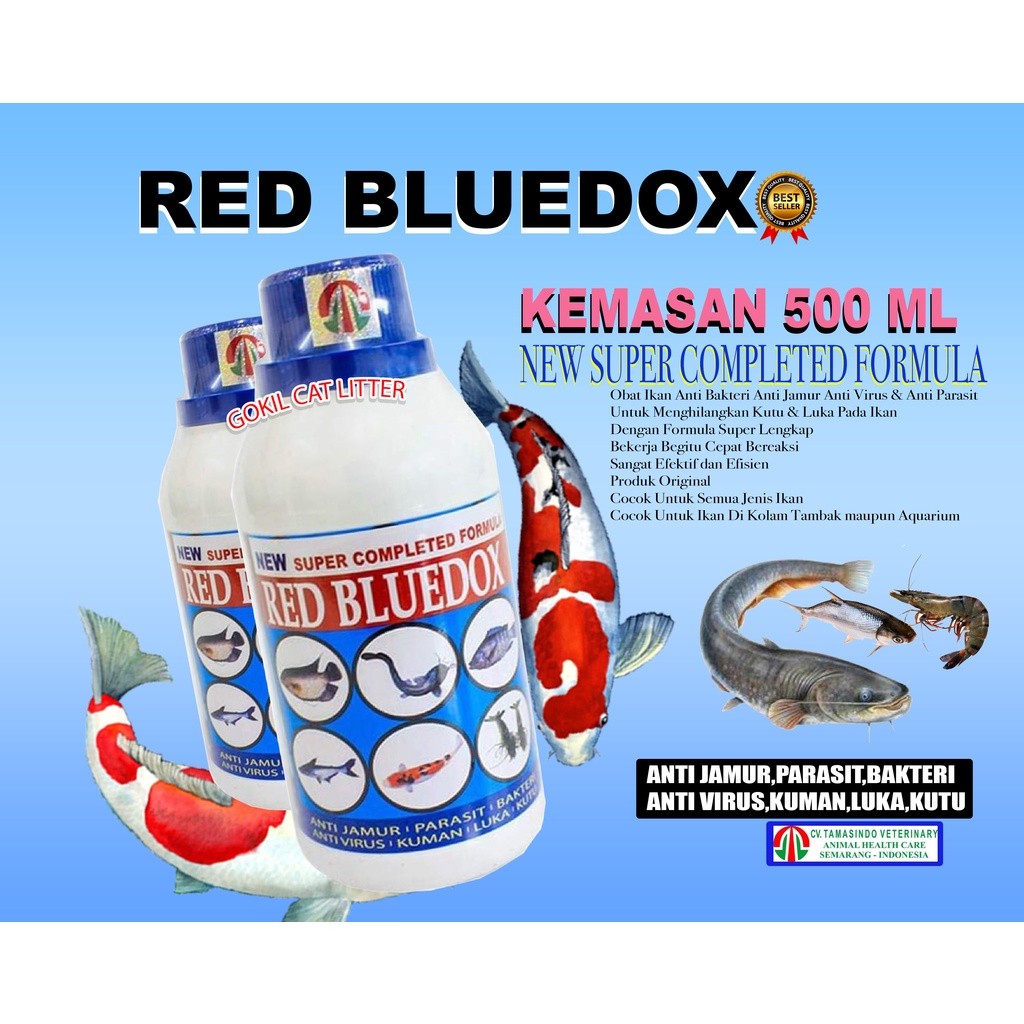 RED BLUEDOX 500 ML-OBAT IKAN ANTI JAMUR PARASIT-BAKTERI KUMAN DAN LUKA