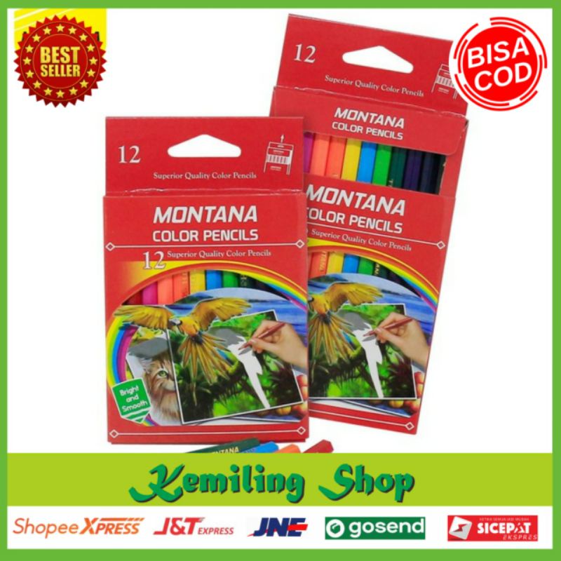 Pensil Warna MONTANA Pendek/PanJang Isi 12