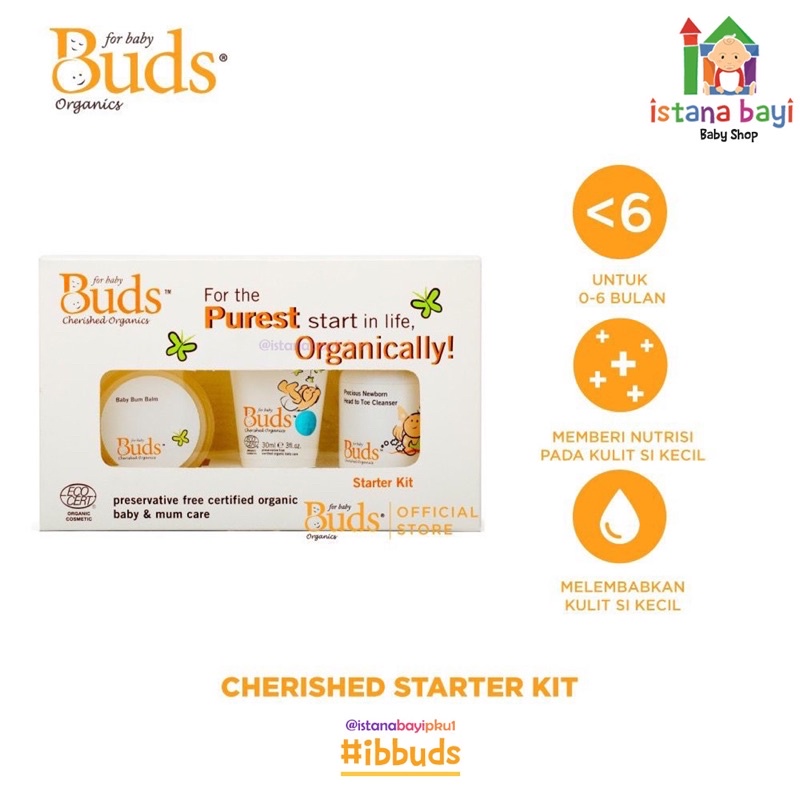 Buds Cherished Organic Starter kit Daily Set Perawatan Kulit bayi