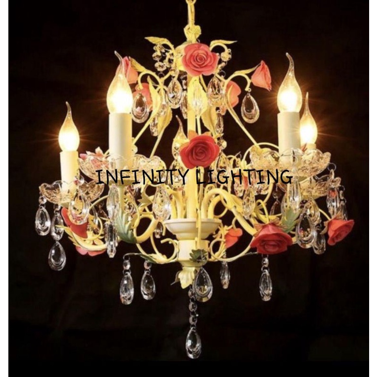 LAMPU GANTUNG SHABBY 5 LAMPU