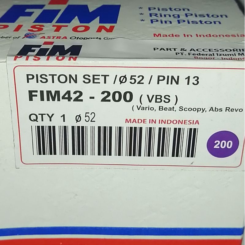 Piston seher kit beat scoopy spacy karbu injeksi stater kasar oversize 200 fim