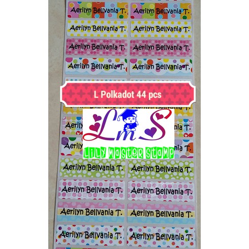 

Label Stiker Sticker Nama Name Kids School Size M L Polkadot Polka Dot Bulat Titik Polos