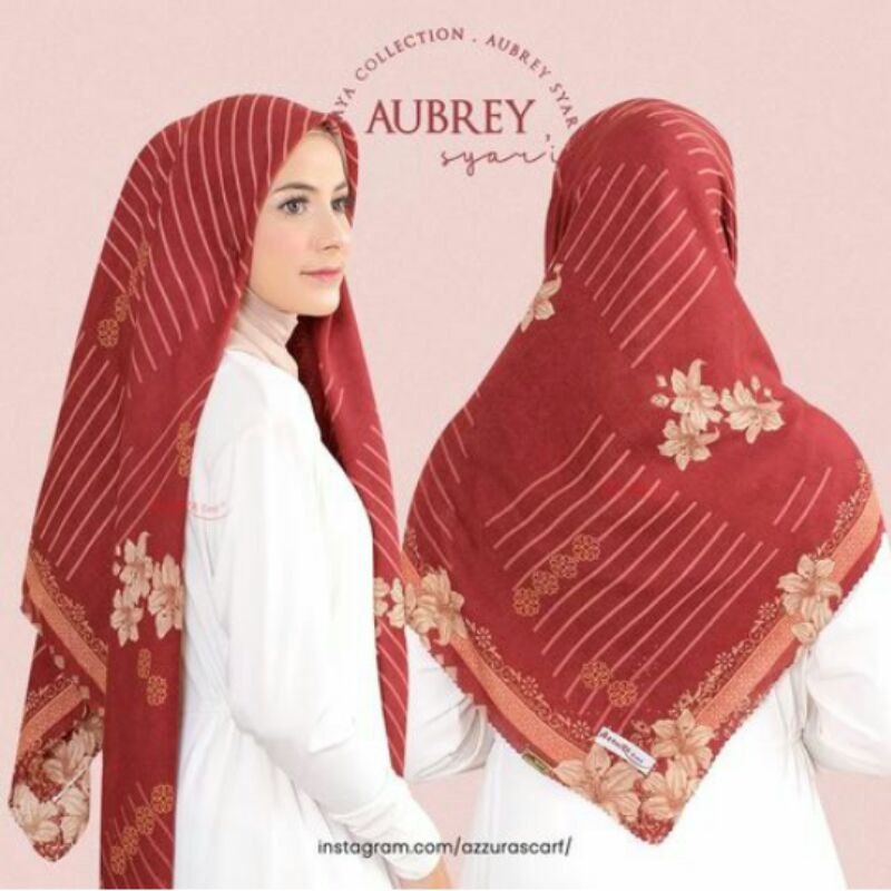 Aubrey Syari by Azzura Scarf Bahan Serat Perancis 130x130 cm [New Raya 4]