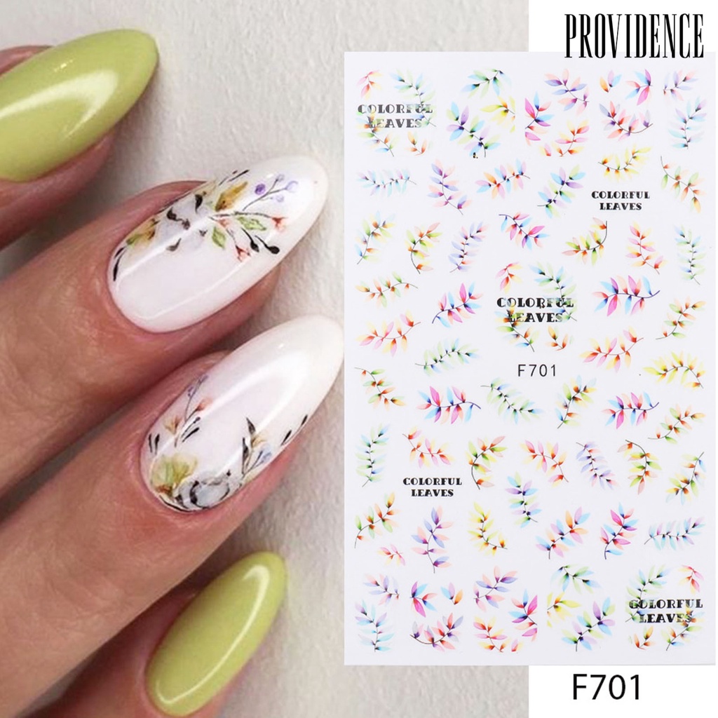 Providence Women Long Lasting Nail Art Decoration 3D Adhesive Willow Leaf Bee Floral Nail Sticker for Party