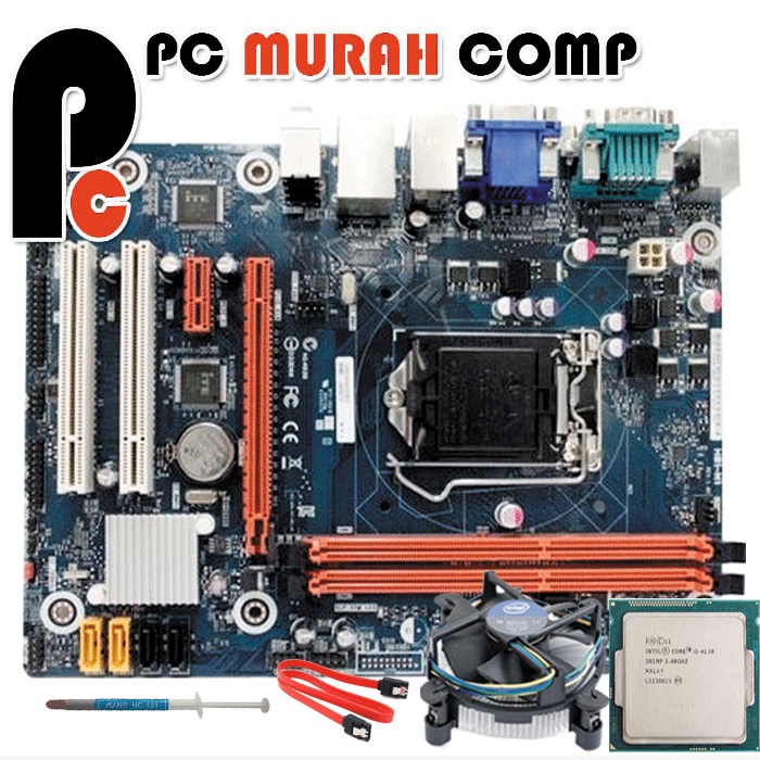 Motherboard LGA 1150 H81 OEM DENGAN PROCESSOR I3 4130 BONUS FAN