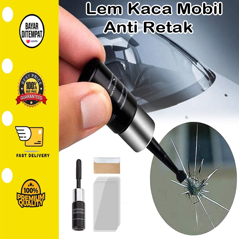 [BISA COD] Lem Kaca Mobil Anti Retak Windshield Repair Kit Mobil Kaca Retak Perbaikan Kit Kaca Depan Nano Perbaikan Cair Auto Jendela