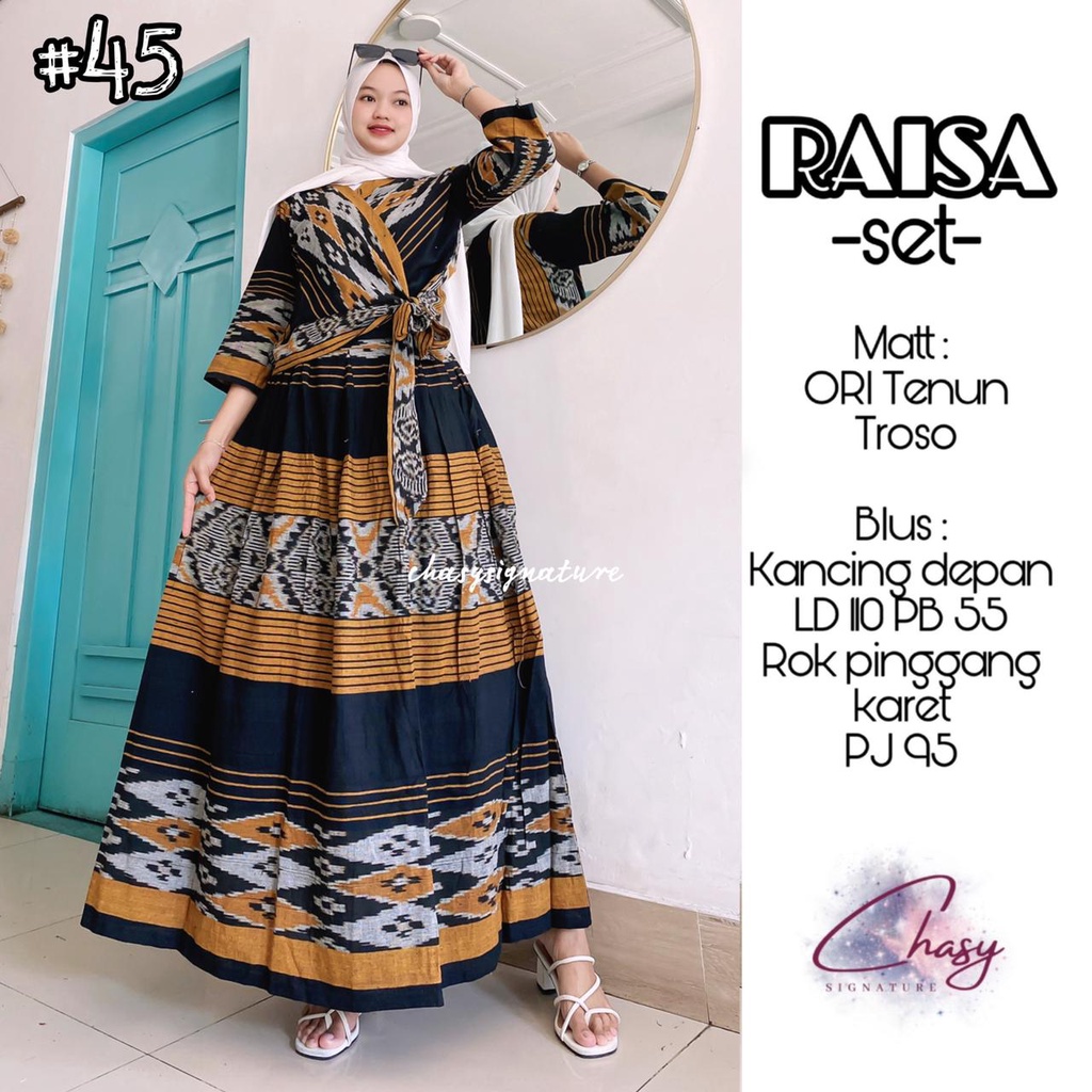 Batik Set Rok Tenun by Butik Batik Solo Bahan Tenun Troso ORI kode BATIK SET TENUN RAISA SET