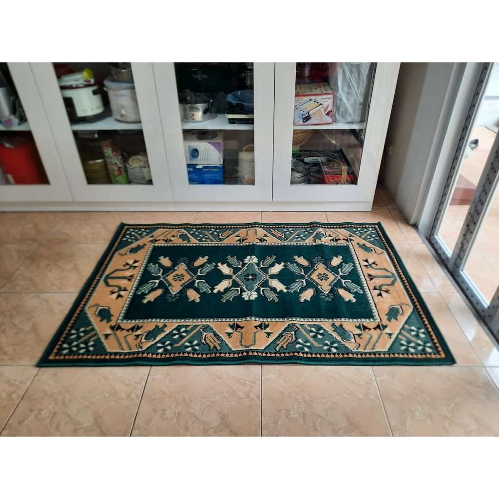 KARPET MIRZAE 100 X 150 MZ08 GREEN Karpet Lantai Hijau, Permadani Bulu Tebal-6