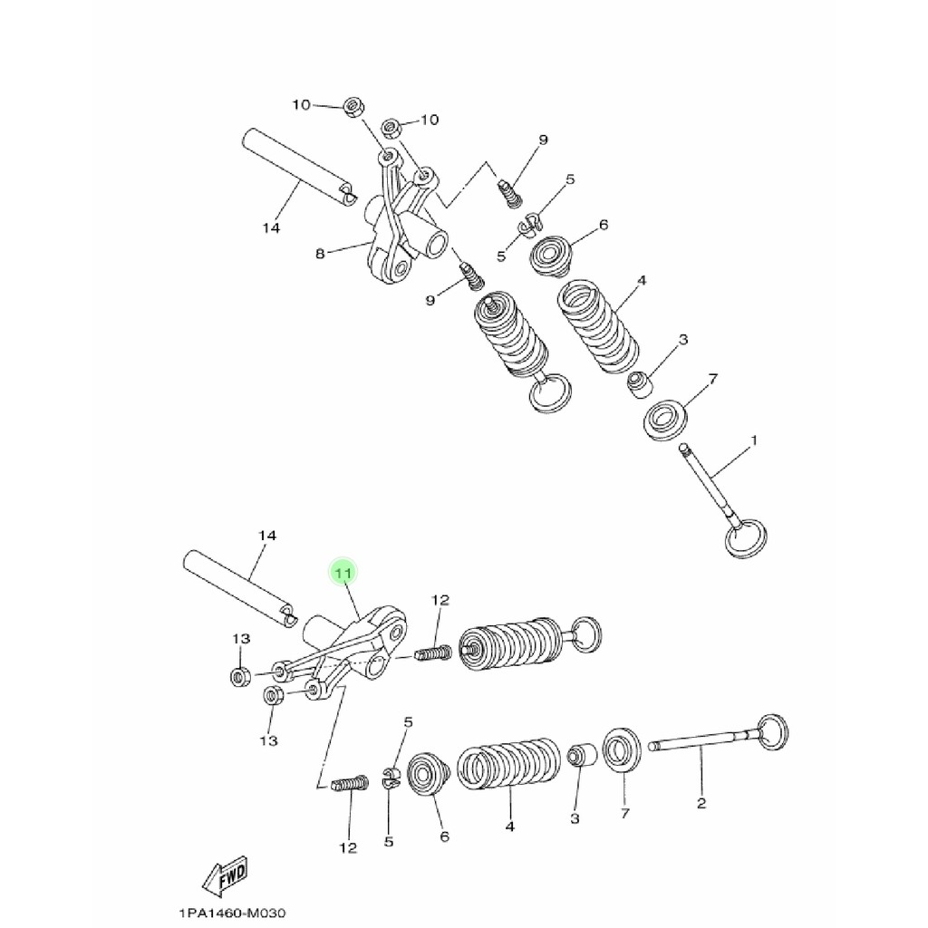 PLATUK KLEP ROCKER ROKER ARM EX BAWAH JUPITER MX KING 150 R15 OLD LAMA V2 XABRE ORI 2ND-E2161-00