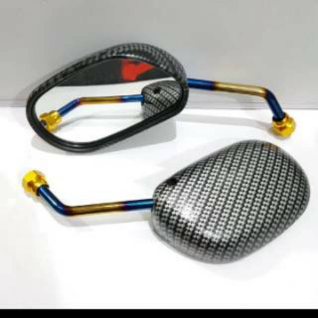 Spion karbon twotone MIO-VIXION-JUPITER-XRIDE-XEON-VEGA-FIZR-NMAX-AEROX-FAZZIO-LEXI-SCORPIO DLL ALL YAMAHA MOTOR