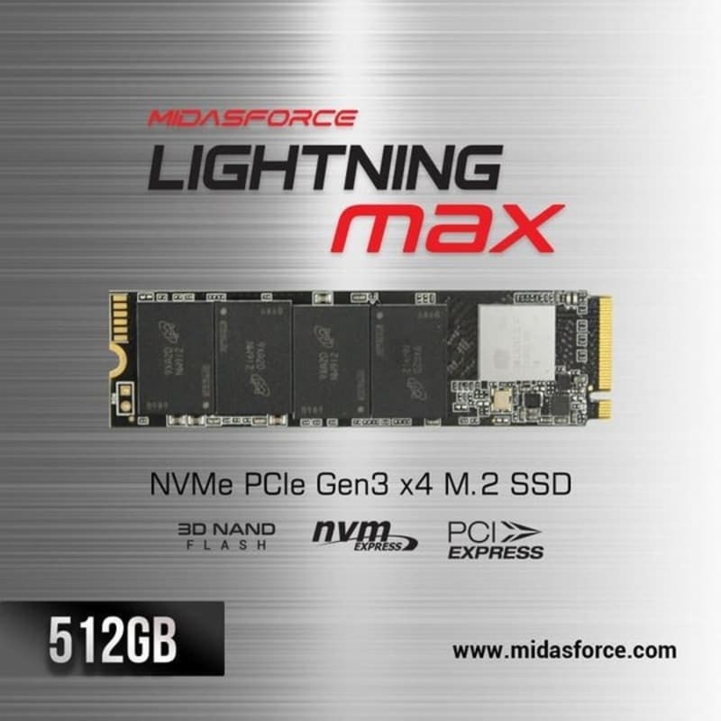 SSD MIDASFORCE M2 NVME 512GB MIDAS PCIe Gen3 x4